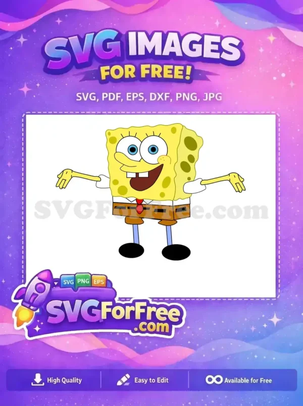 Free Smiling SpongeBob Free Goofy Expression SpongeBob Free SVG