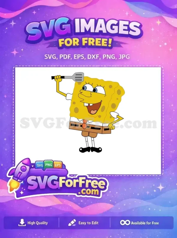 Free Goofy Spatula Wielding Free Cook Spongebob Free SVG