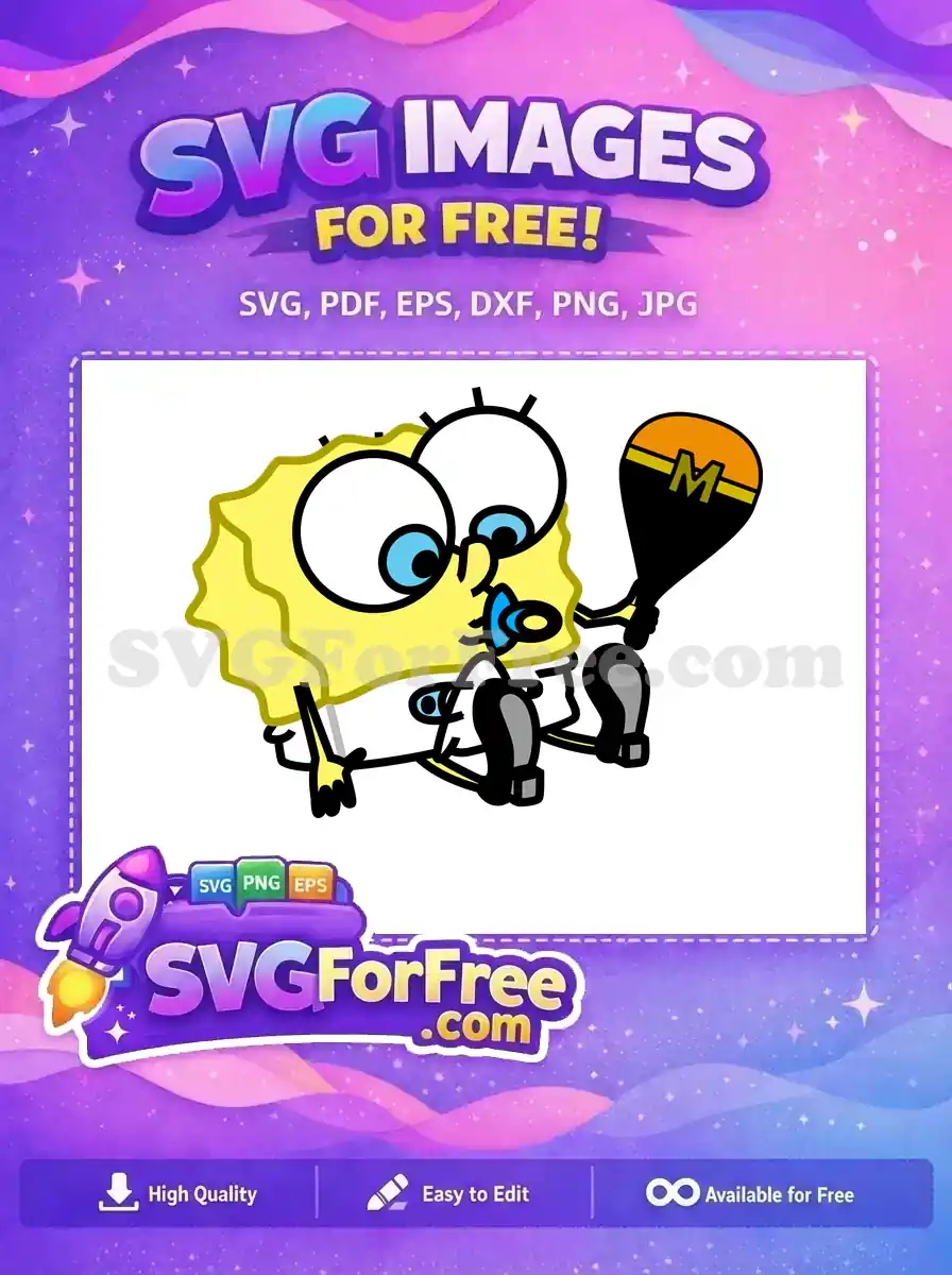 Free Pacifier Spongebob Free Paddleboard Spongebob Free SVG