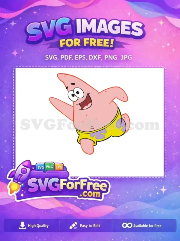 Free Smiling Patrick Star Free Yellow Trunks SpongeBob Free SVG