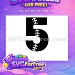 Free Number Five Free Baseball Stitches Number Five Free SVG - Instant Download