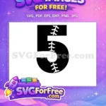 Free Number Five Free Baseball Stitch Sport Free SVG 1 - Instant Download