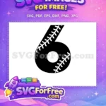 Free Number Six Free Baseball Stitching Number Six Free SVG - Instant Download