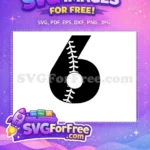 Free Number Six Free Baseball Stitch Sport Free SVG 1 - Instant Download