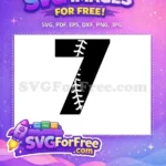 Free Number Seven Free Baseball Stitch Sport Free SVG 1 - Instant Download