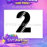 Free Number Two Free Baseball Stitch Sport Free SVG - Instant Download