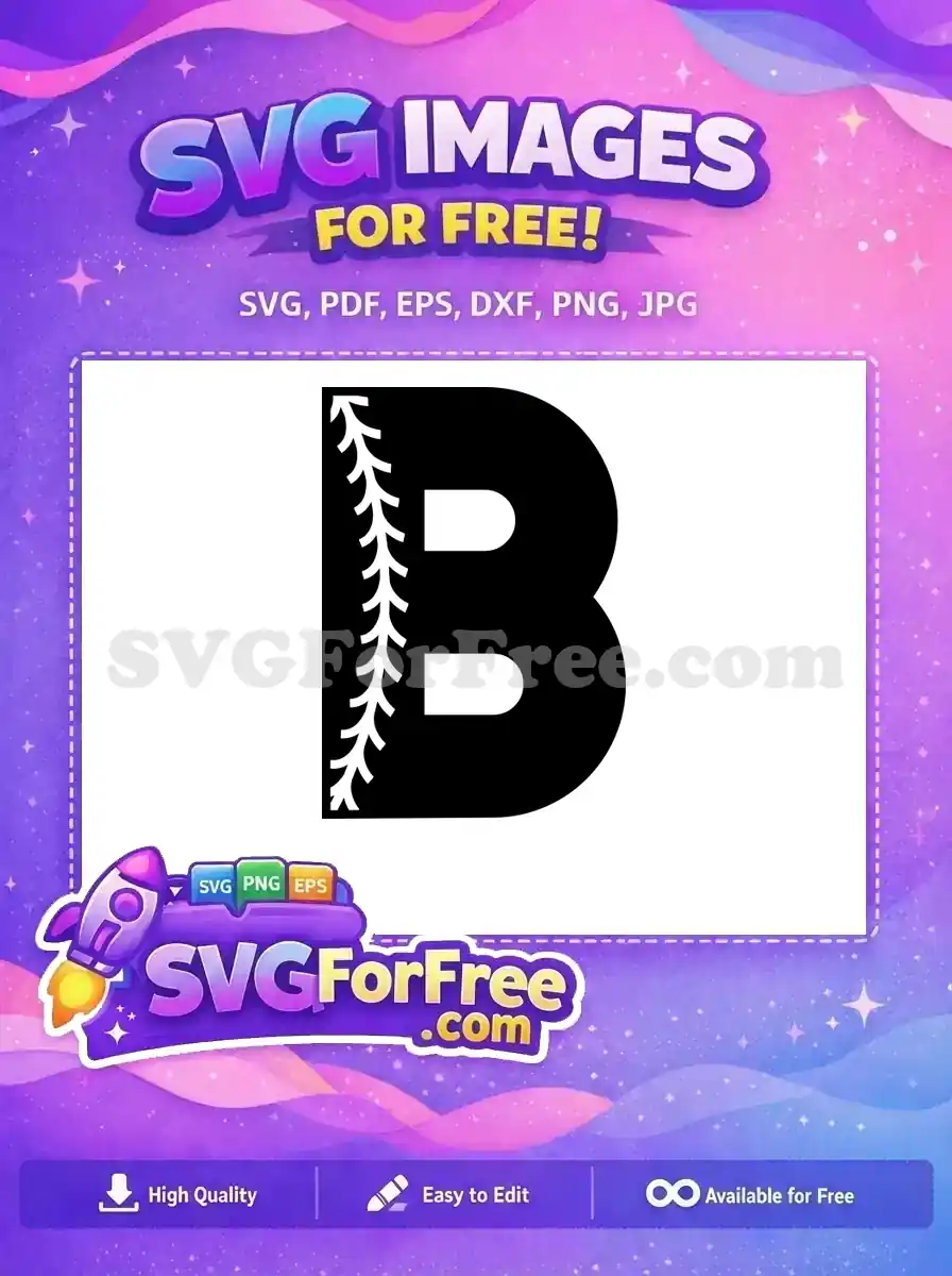 Free Baseball Stitch Free Letter B Sport Free SVG 2