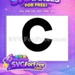Free Black Letter C Free Sport Initial Alphabet Free SVG - Instant Download