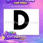 Free Letter D Black Free Sport Initial Free SVG - Instant Download