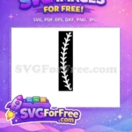 Free White Baseball Stitching Free Sport Design Simple Free SVG - Instant Download