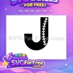 Free Black Baseball Free Letter J Sport Free SVG - Instant Download