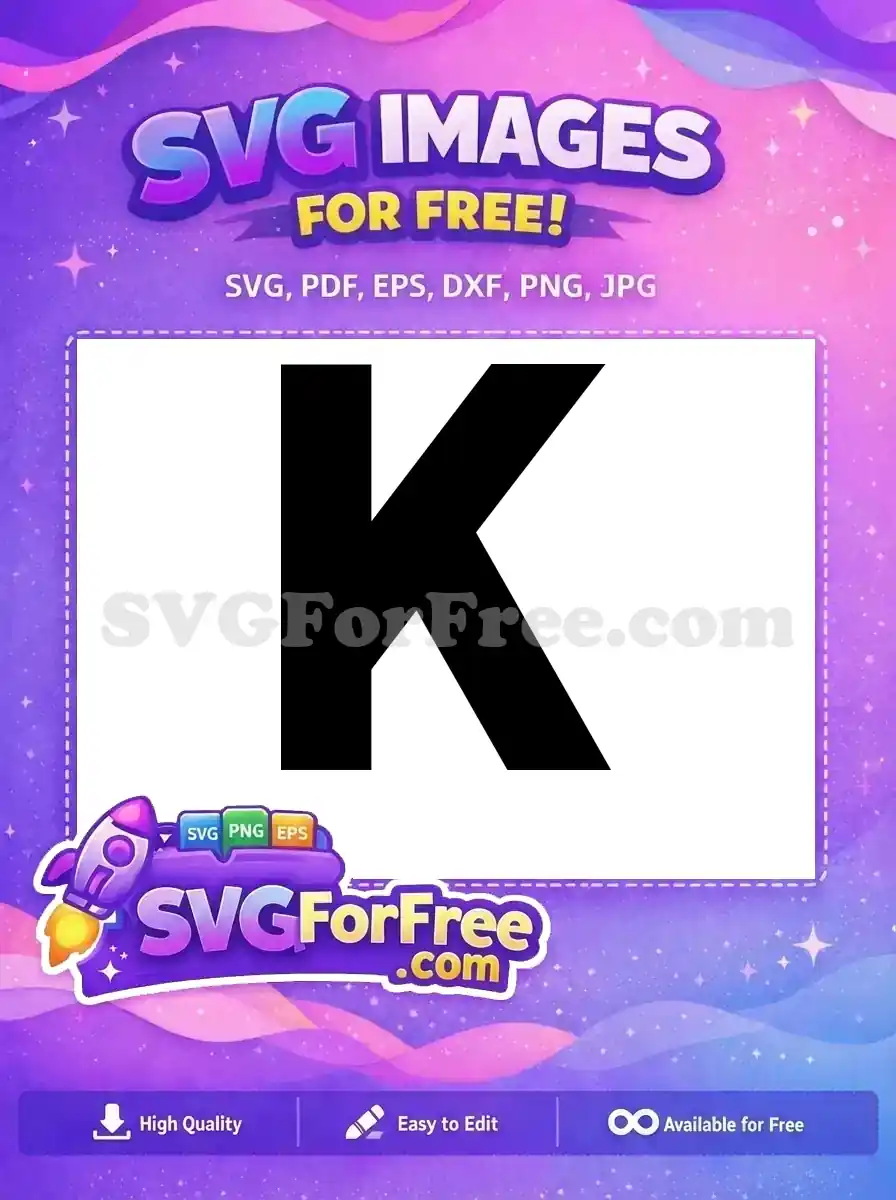 Free Black Letter K Free Initial Sport Free SVG