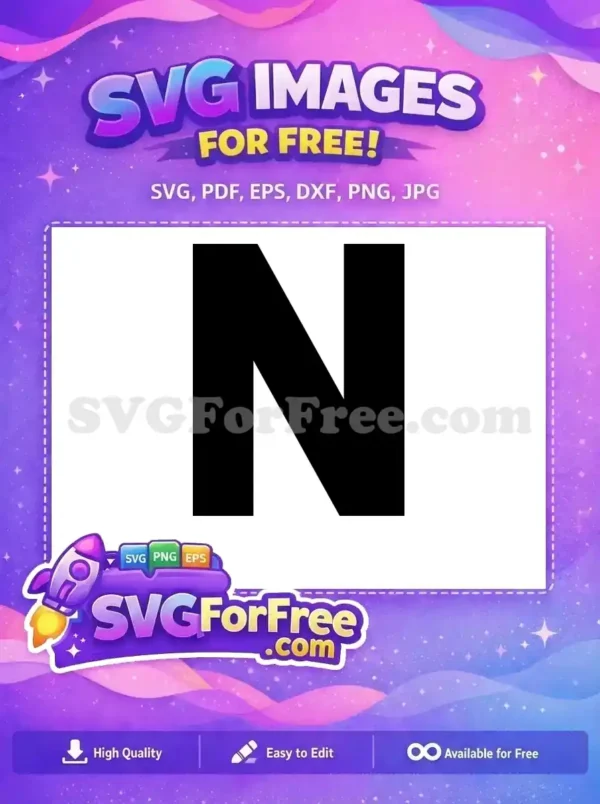 Free Black Letter N Free Sport Initial Free SVG Free Black Letter N Free Sport Initial Free SVG