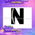 Free Baseball Stitch Free Letter N Sport Free SVG - Instant Download