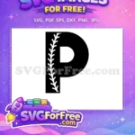 Free Baseball Stitch Free Letter P Sport Free SVG 2 - Instant Download