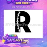 Free Letter R Free Baseball Stitch Sport Free SVG - Instant Download