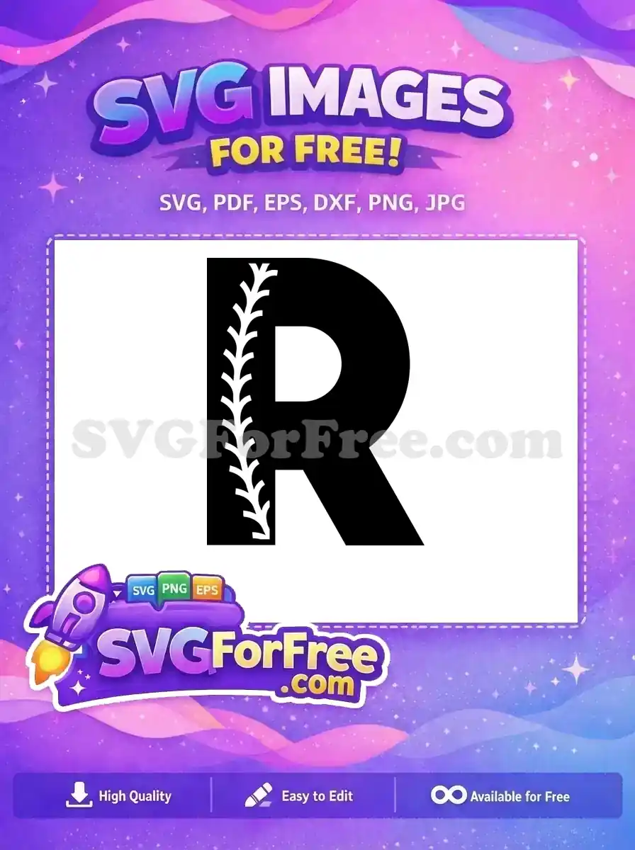 Free Letter R Free Baseball Stitch Sport Free SVG
