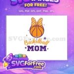 Free Orange Polka Bow Free Basketball Mom Design Free SVG - Instant Download