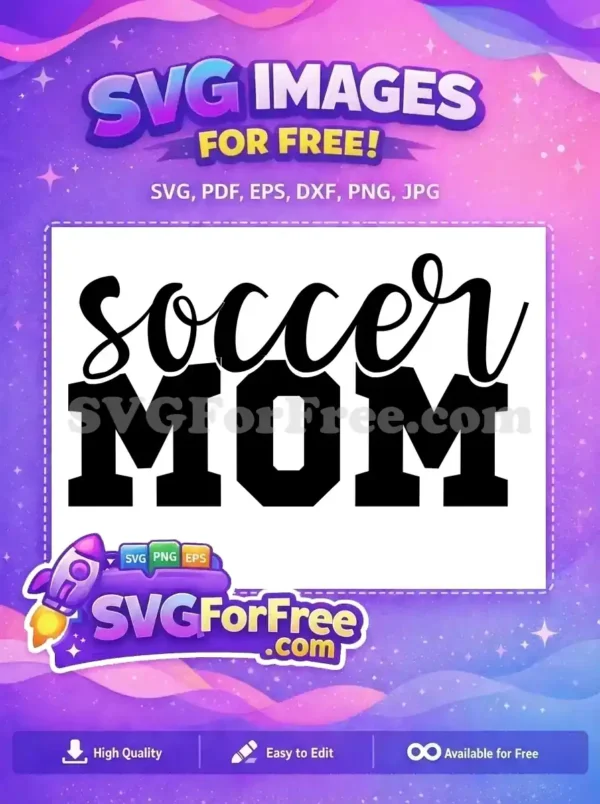 Free Soccer Mom Text Free Sport Black Silhouette Free SVG