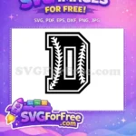 Free Varsity Letter Free Baseball Stitching Initial D Free SVG - Instant Download