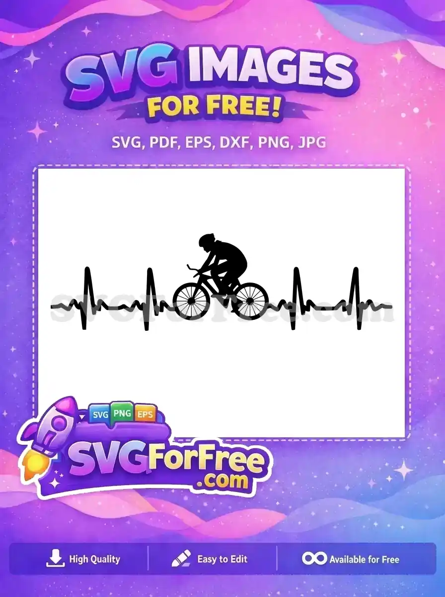 Free Biker Silhouette Free Heartbeat Sport Free SVG