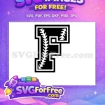 Free White Stitching Free Initial F Letter Sport Free SVG - Instant Download