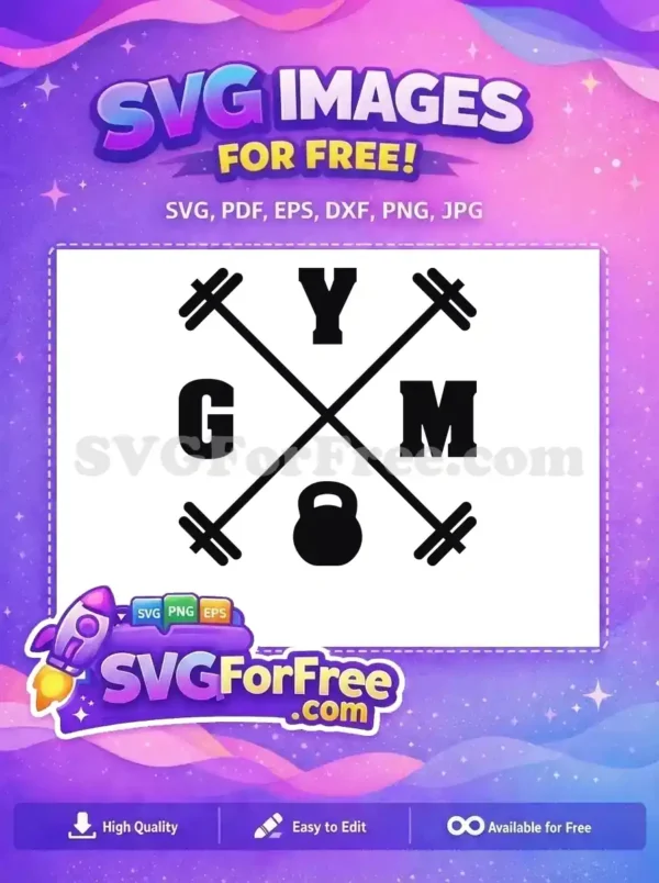 Free Barbell Kettlebell Free Gym Motivation Free Sport SVG