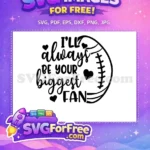 Free Heart Accents Free Baseball Graphic Biggest Fan Free SVG - Instant Download
