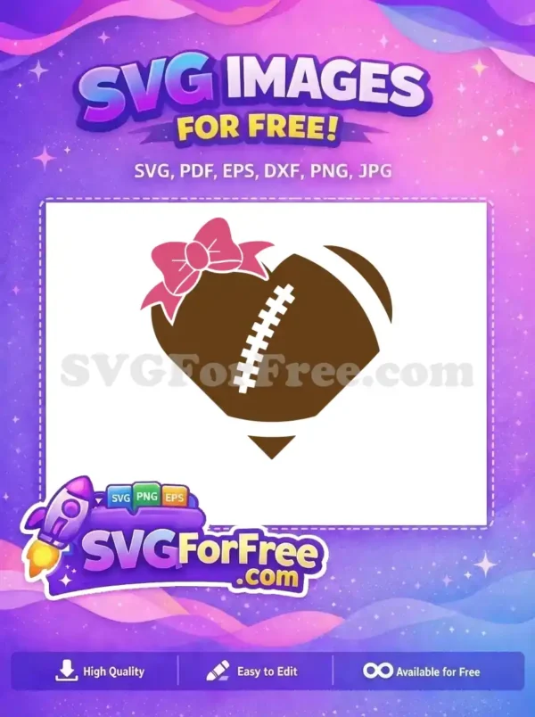 Free Pink Bow Heart Free Football Sport Free SVG