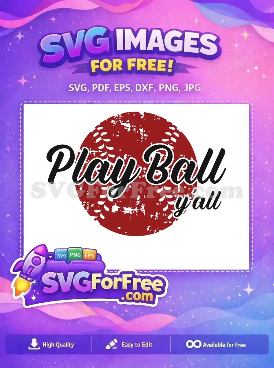 Free Baseball Stitches Free Play Ball Y'all Sport Free SVG