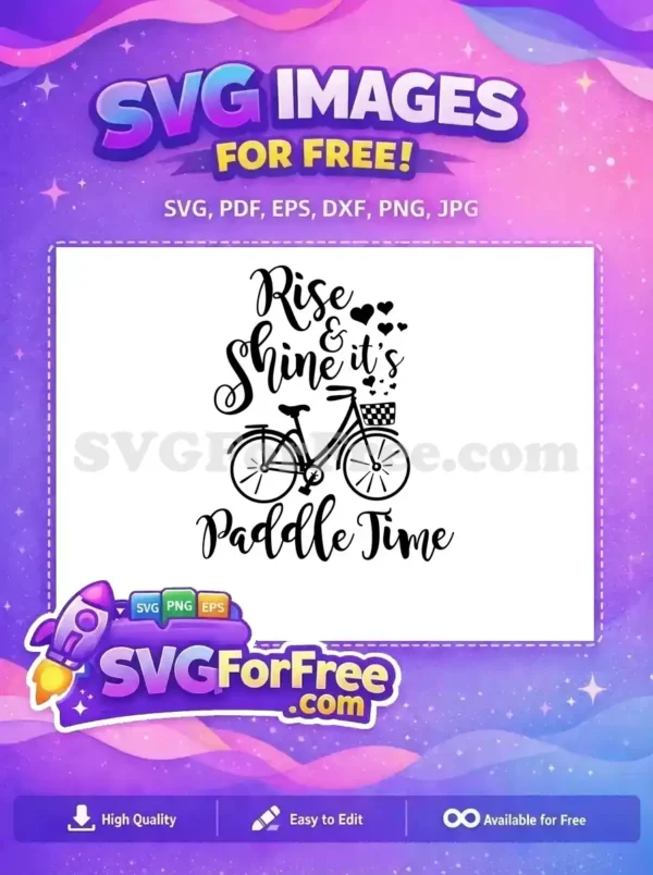 Free Rise Shine Hearts Free Bicycle Ride Paddle Free SVG
