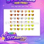 Free Sports Balls Halves Free Heart Shape Pattern Free SVG - Instant Download