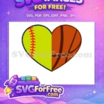 Free Softball Red Stitch Free Basketball Sport Free SVG - Instant Download
