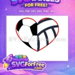 Free Soccer Free Volleyball Sport Heart Red Free SVG - Instant Download