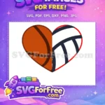 Free Orange Basketball Free Dark Volleyball Sport Free SVG - Instant Download