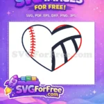 Free Red Stitch Free Blue Lines Sport Free SVG - Instant Download
