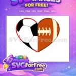 Free Soccer Football Free Sports Heart Design Free SVG - Instant Download