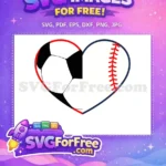 Free Red Outline Soccer Free Baseball Seam Sport Free SVG - Instant Download