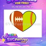 Free Brown Football Free Yellow Softball Sport Free SVG - Instant Download