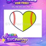 Free White Baseball Free Yellow Softball Sport Free SVG - Instant Download