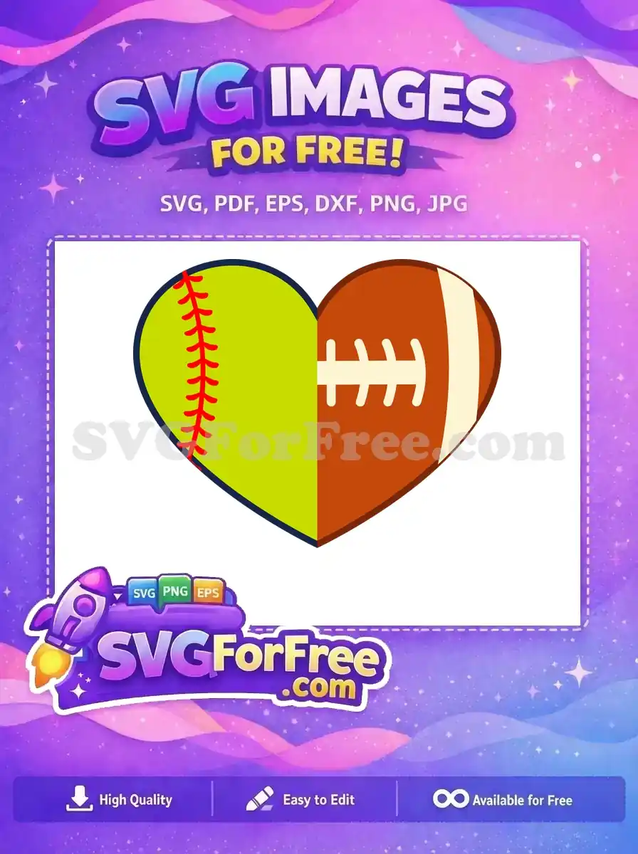 Free Softball Seam Free Football Stitch Valentine Free SVG