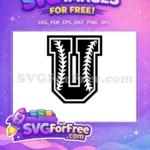 Free Baseball Stitch U Free Letter Sport Free SVG - Instant Download