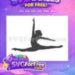 Free Gymnastics Split Silhouette Free Sport Ballerina Pose Free SVG - Instant Download