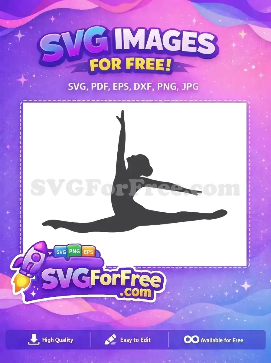 Free Gymnastics Split Silhouette Free Sport Ballerina Pose Free SVG