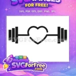 Free Heartbeat Barbell Free Gym Workout Motivation Free SVG - Instant Download