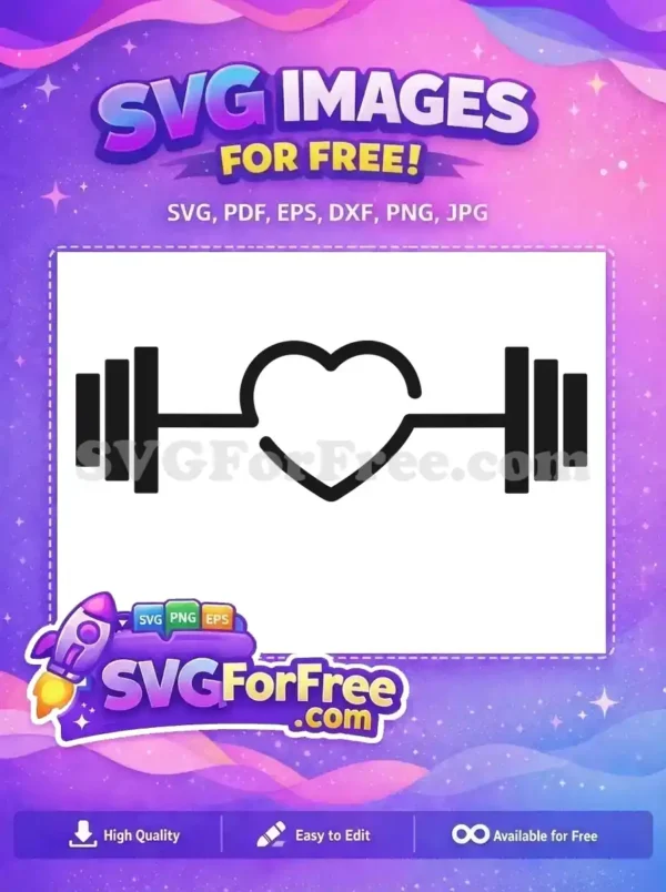 Free Heartbeat Barbell Free Gym Workout Motivation Free SVG