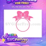 Free Pink Bow Free Circle Sport Free SVG - Instant Download