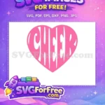 Free Pink Heart Free Cheer Sport Design Free SVG - Instant Download
