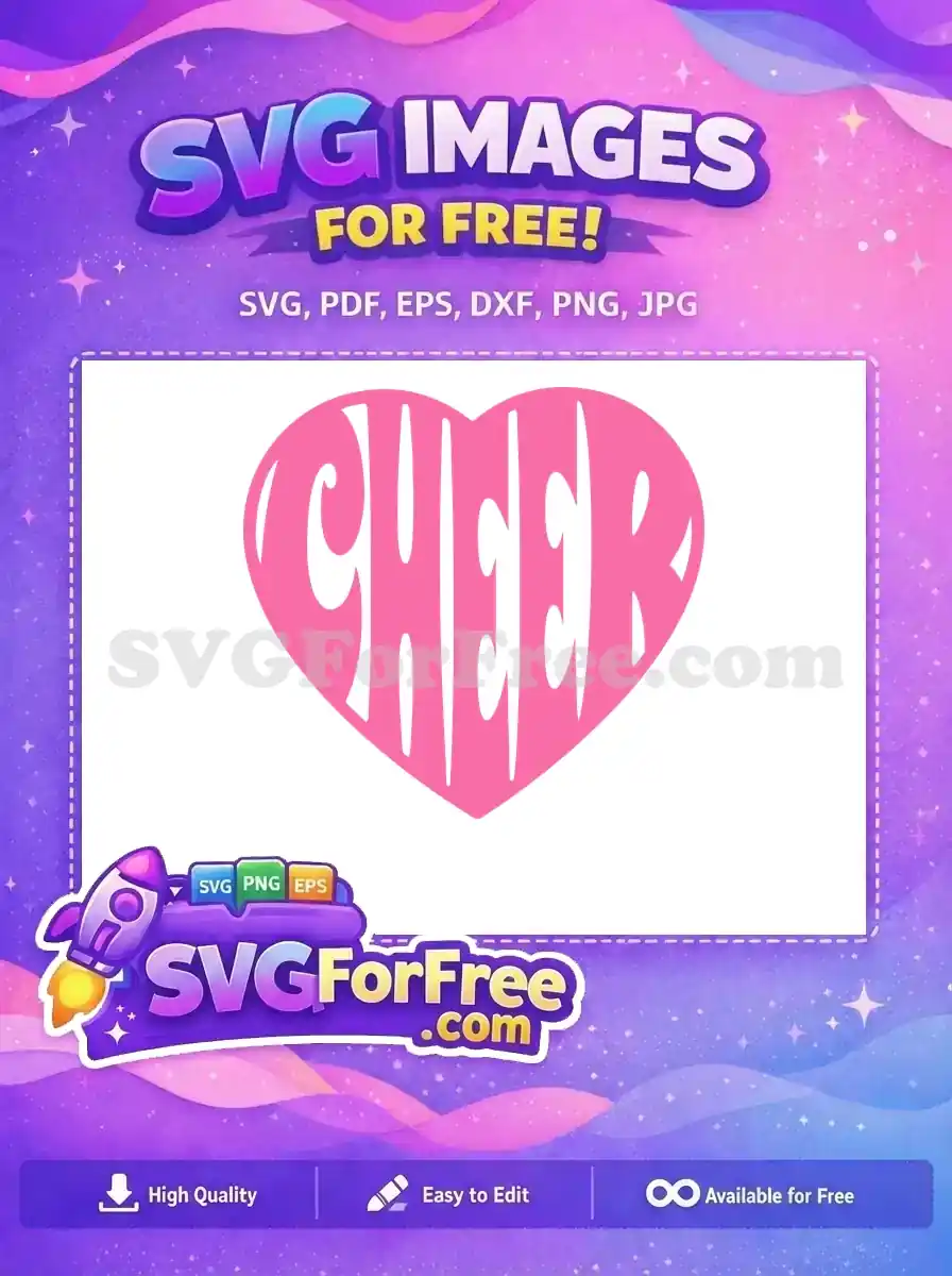 Free Pink Heart Free Cheer Sport Design Free SVG
