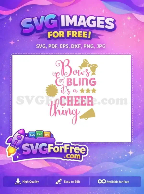Free Bows Bling Free Cheer Stars Cheerleading Free SVG